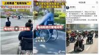 上有政策下有对策 满街跑电动轮椅(视频)
